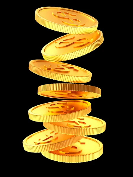 Spadające monety złote — Zdjęcie stockowe