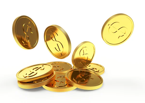Objętych złote monety — Zdjęcie stockowe