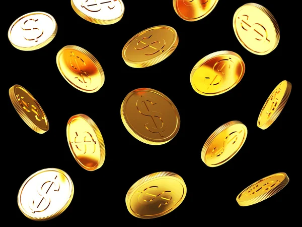 Падіння золоті монети — стокове фото