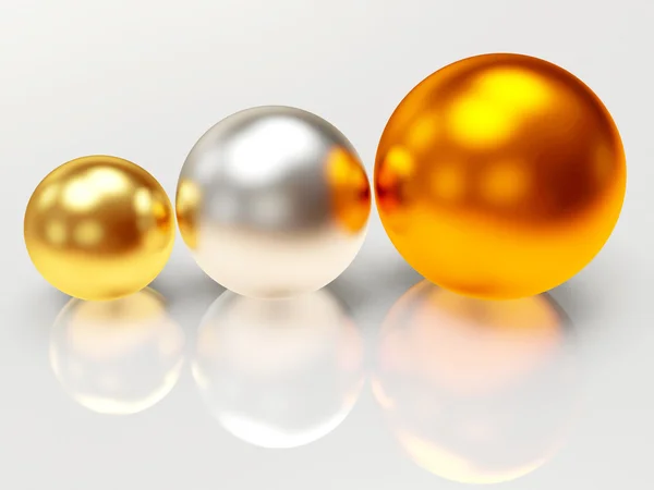 Três bolas brilhantes — Fotografia de Stock