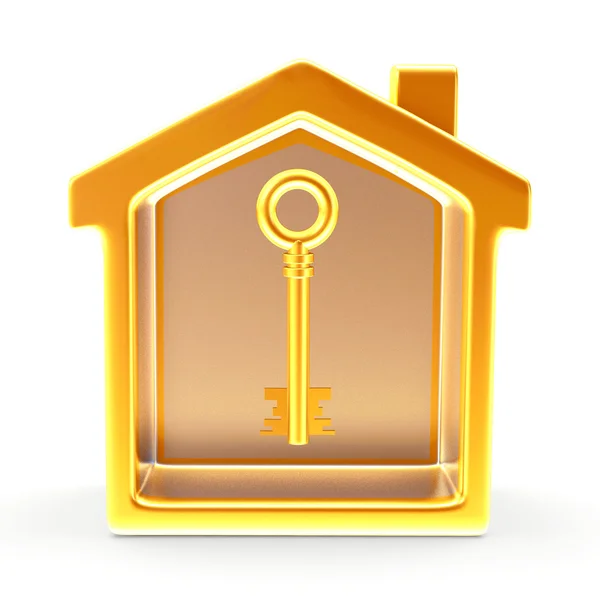 Key with golden house — Stock Photo, Image