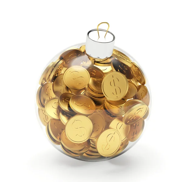 Ball full of golden coins Royalty Free Stock Images