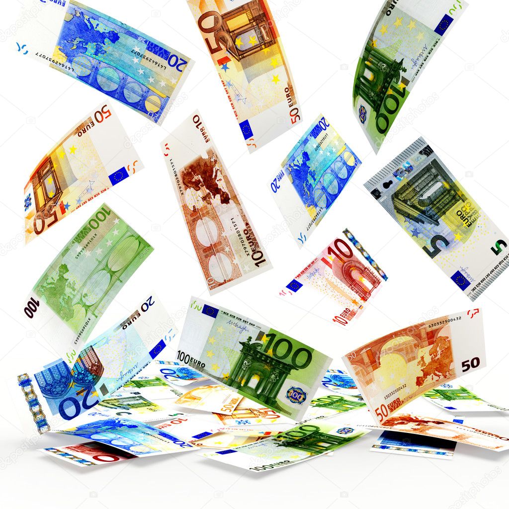 Euro Banknotes on white