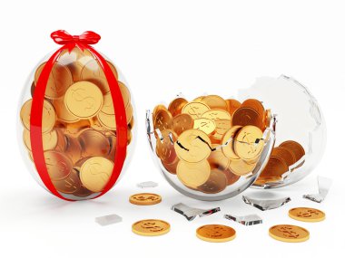 Cam Paskalya yumurtaları altın dolu