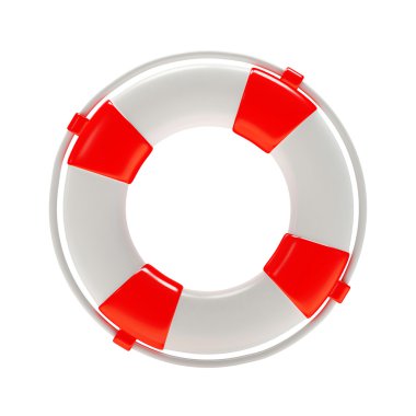 Beyaz üzerine kırmızı lifebuoy