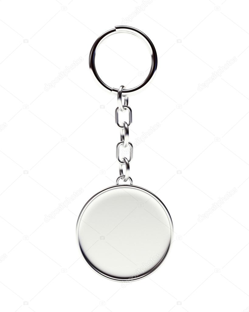 Blank round metal key chain with key ring