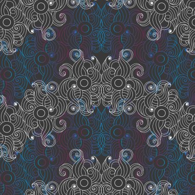 Güzel arka plan dekoratif elemanları ile. Siyah arka plan. Vektör desen