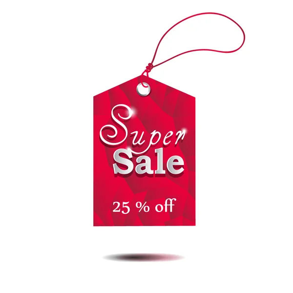 Super Sale Tag. 25% Rabatt. Polygonaler Hintergrund. Vektordesign-Element — Stockvektor