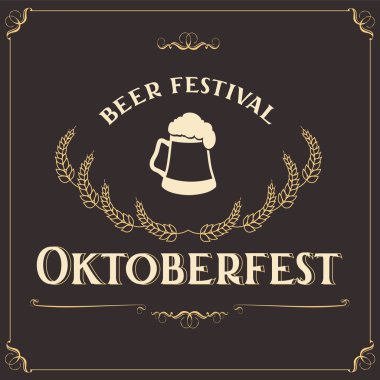 Poster Oktoberfest vintage tarzı. Vektör