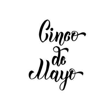 Cinco de Mayo el yapımı harfler. Resim beyazda izole edildi.