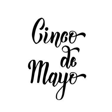 Cinco de Mayo el yapımı harfler. Resim beyazda izole edildi.