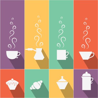 Kahve Icons set. Kahve Saati