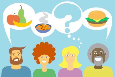 Different people, different food clipart