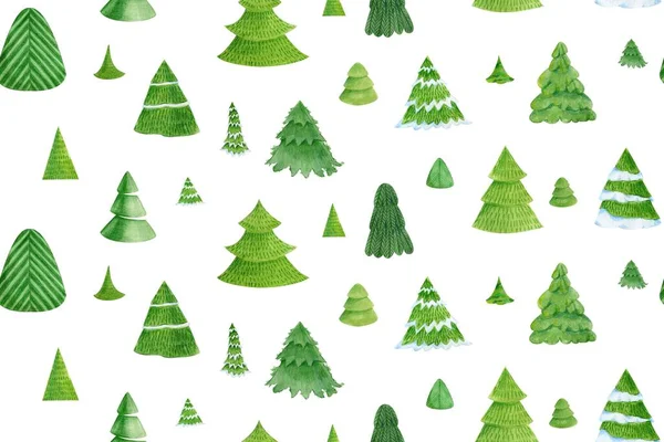 Naadloos patroon met kerstboom. De illustratie kan worden gebruikt voor het inpakken van papier en scrapbooking. — Stockfoto