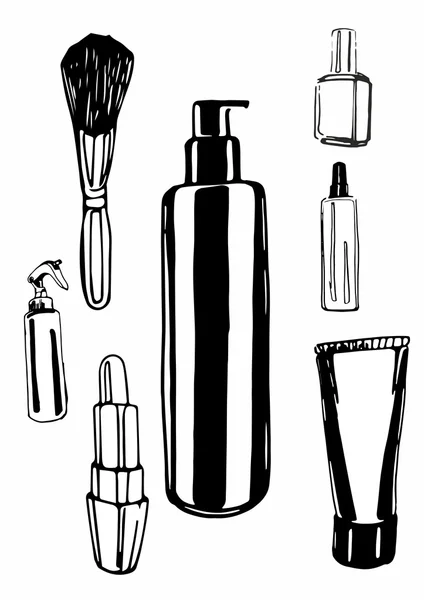 makyaj ve kozmetik illüstrasyon vektör