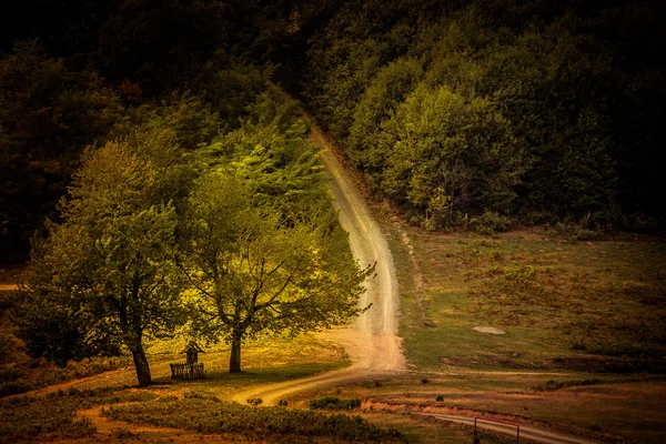Trinity at the crossroads in autumn morning light - Ponoarele, Mehedinti County — Stock Photo, Image