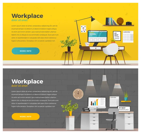 Dois banners para web design . — Vetor de Stock