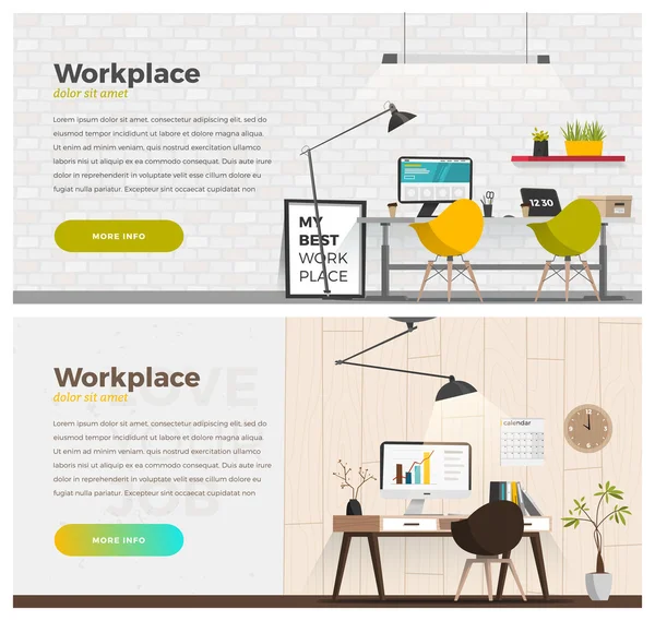 Web tasarımı için iki afiş. 