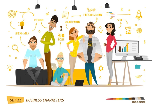 Business characters scene. — Stock Vector