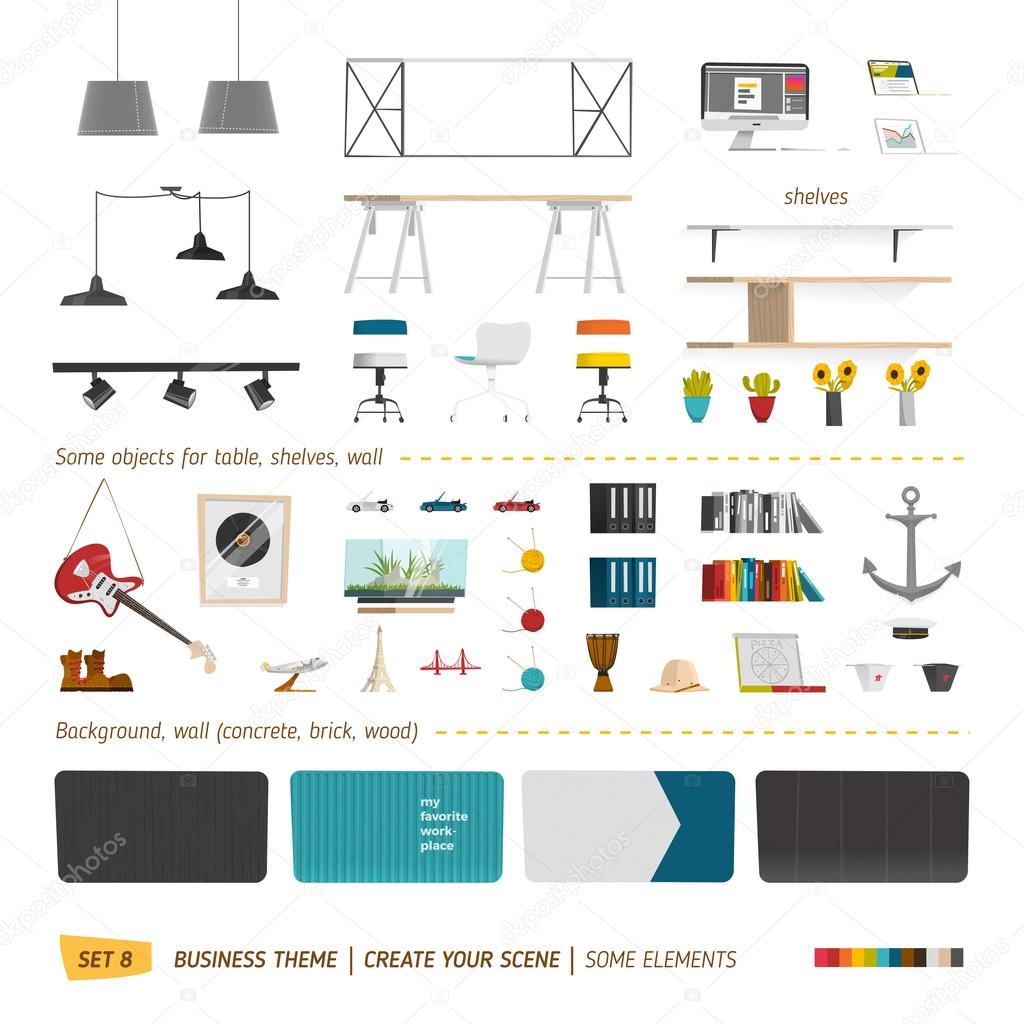 Some office furnitures Stock Vector Image by