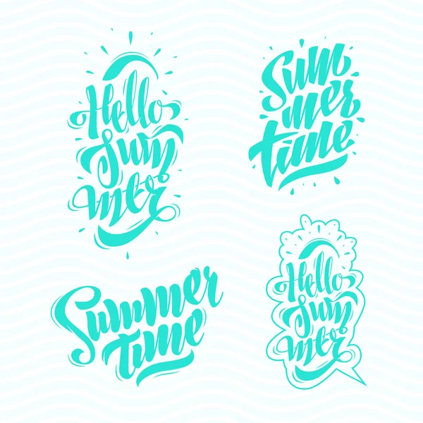 Zomer belettering Set. — Stockvector