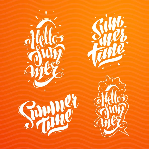 Zomer belettering Set. — Stockvector