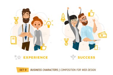 Business characters in circles clipart