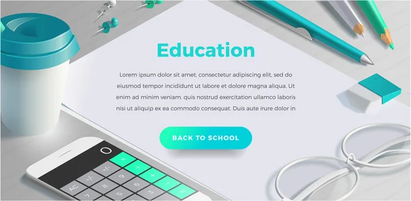 Mockup scènes op onderwijs thema — Stockvector