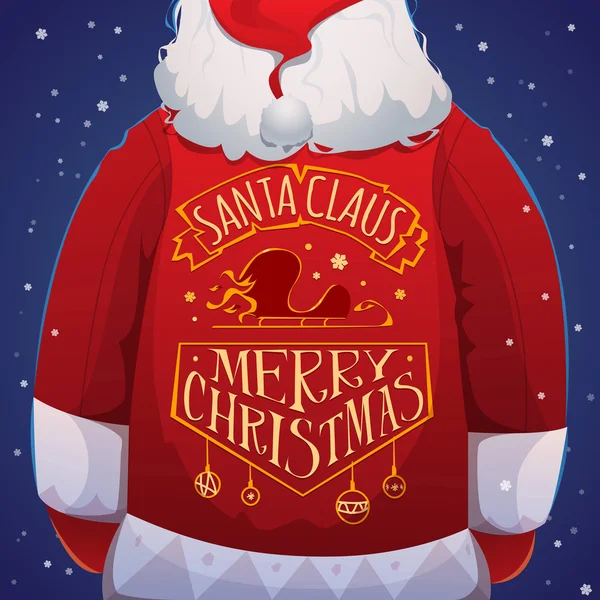 Santa Claus con chaqueta — Vector de stock