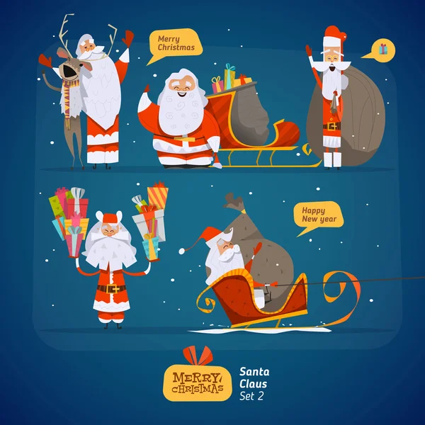 Ensemble de Père Noël — Image vectorielle