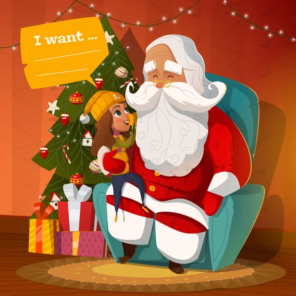 Père Noël avec petit enfant — Image vectorielle