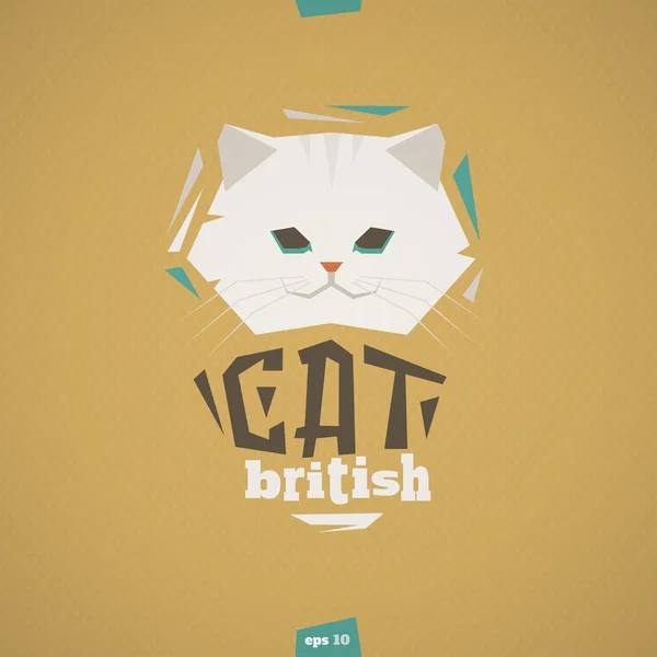 Britisk hvid kat – Stock-vektor