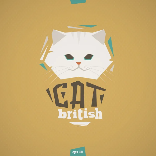 Gato blanco británico — Archivo Imágenes Vectoriales