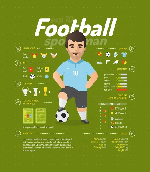 Panneaux d'infographie football — Image vectorielle