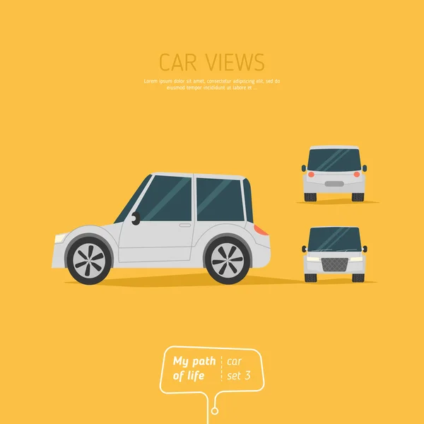 Dessin animé vues voitures — Image vectorielle
