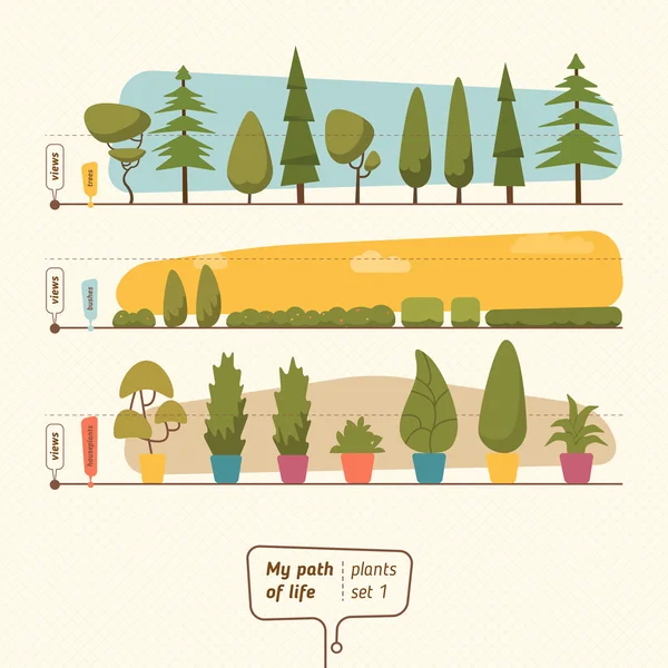 Ensemble de collection de plantes — Image vectorielle