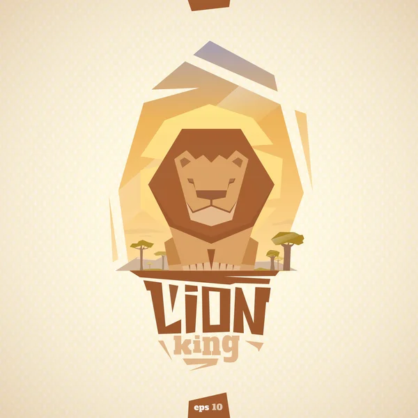 Cartoon Lion king — Stock Vector