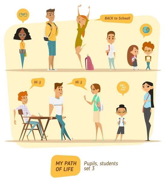 Συλλογή φοιτητές και μαθητές — Διανυσματικό Αρχείο