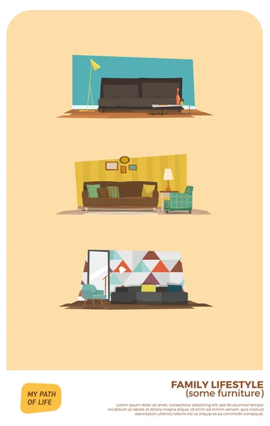 Some furniture set — Stock Vector
