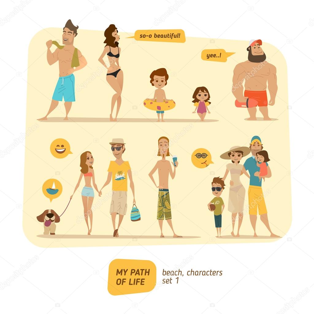 Beach people icons