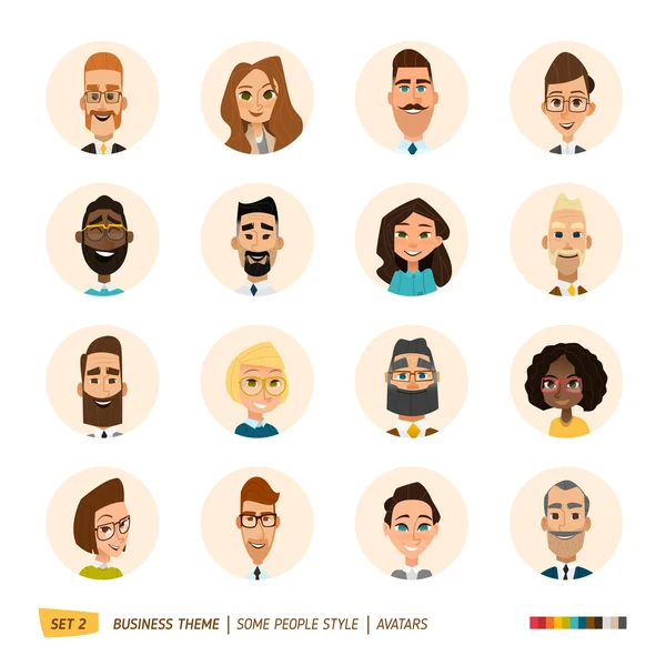 Ensemble Avatars d'affaires — Image vectorielle