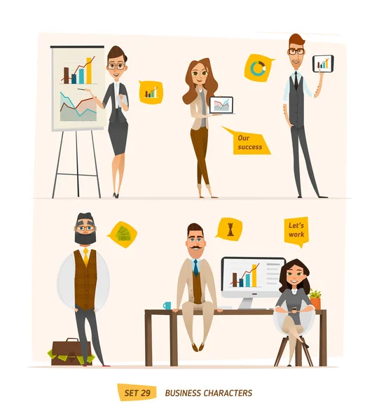 Business characters set — Stock Vector