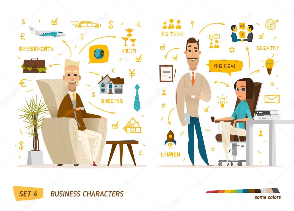 Business characters set