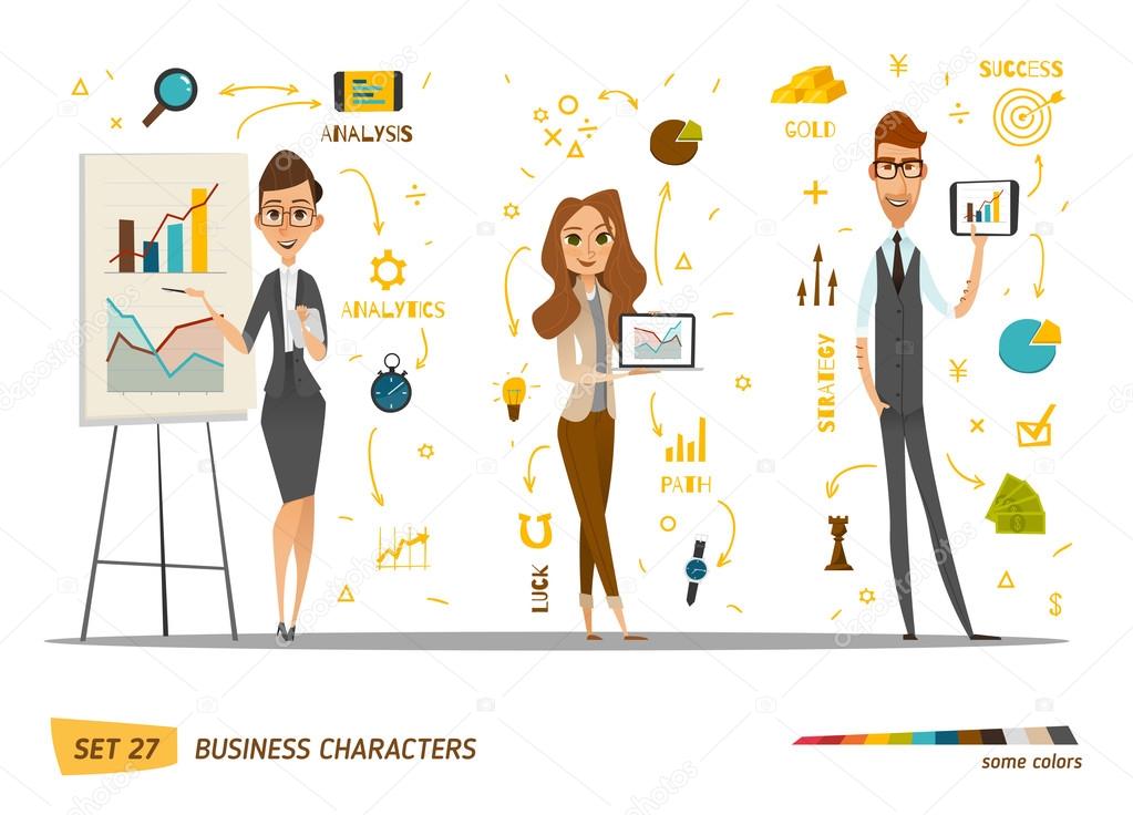 Business cartoon characters collection