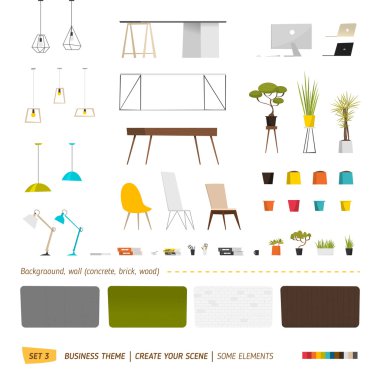 Business elements. Create your scene clipart
