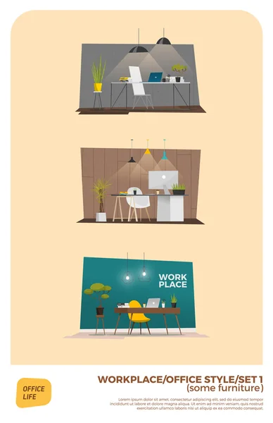 Infographic Interiors, office style — Stock Vector