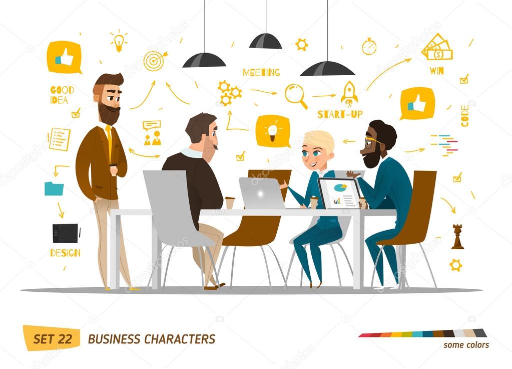 Business cartoon characters collection