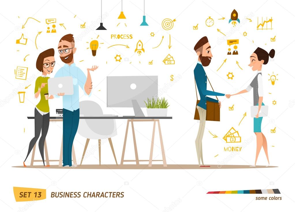 Business cartoon characters collection