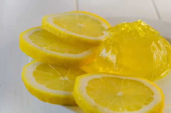 Lemon jelly closeup — Stok Foto