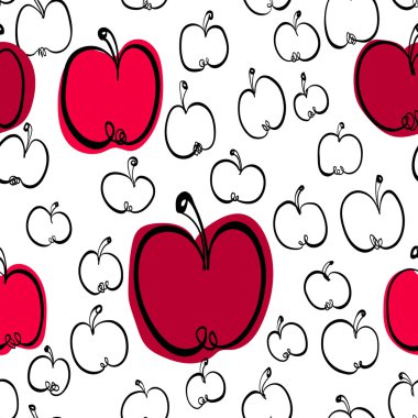 Siyah ve beyaz elma Dikişsiz desen renk lekeler ile